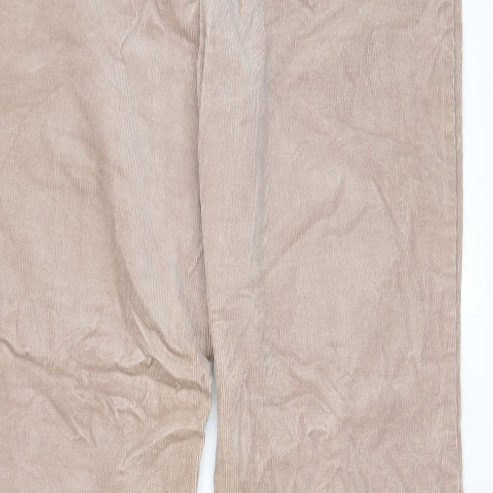 CMD Womens Beige Cotton Trousers Size 14 L25 in Regular Hook & Eye - Pockets