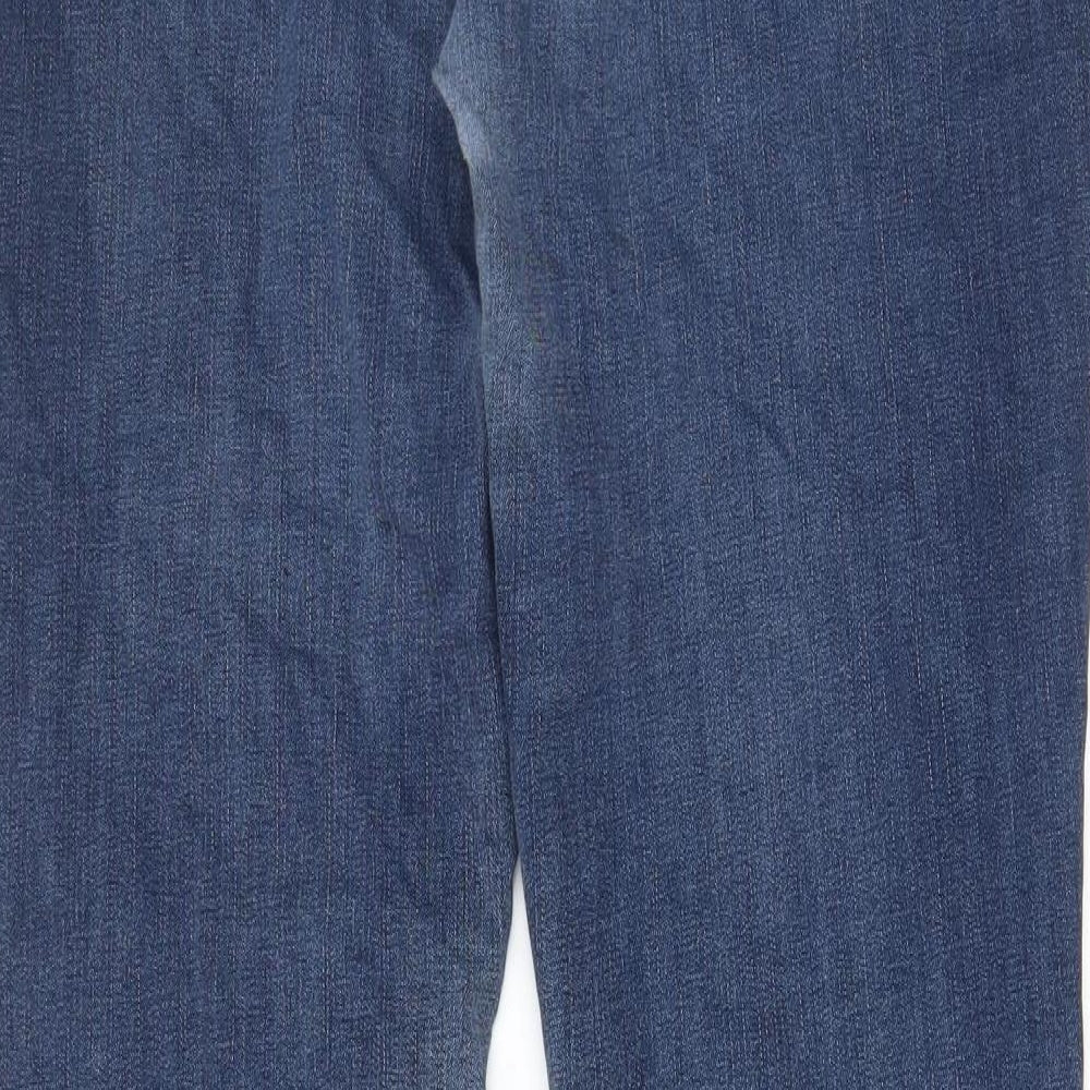 Angels Womens Blue Cotton Straight Jeans Size 34 in L29 in Regular Zip - Pockets, Studded