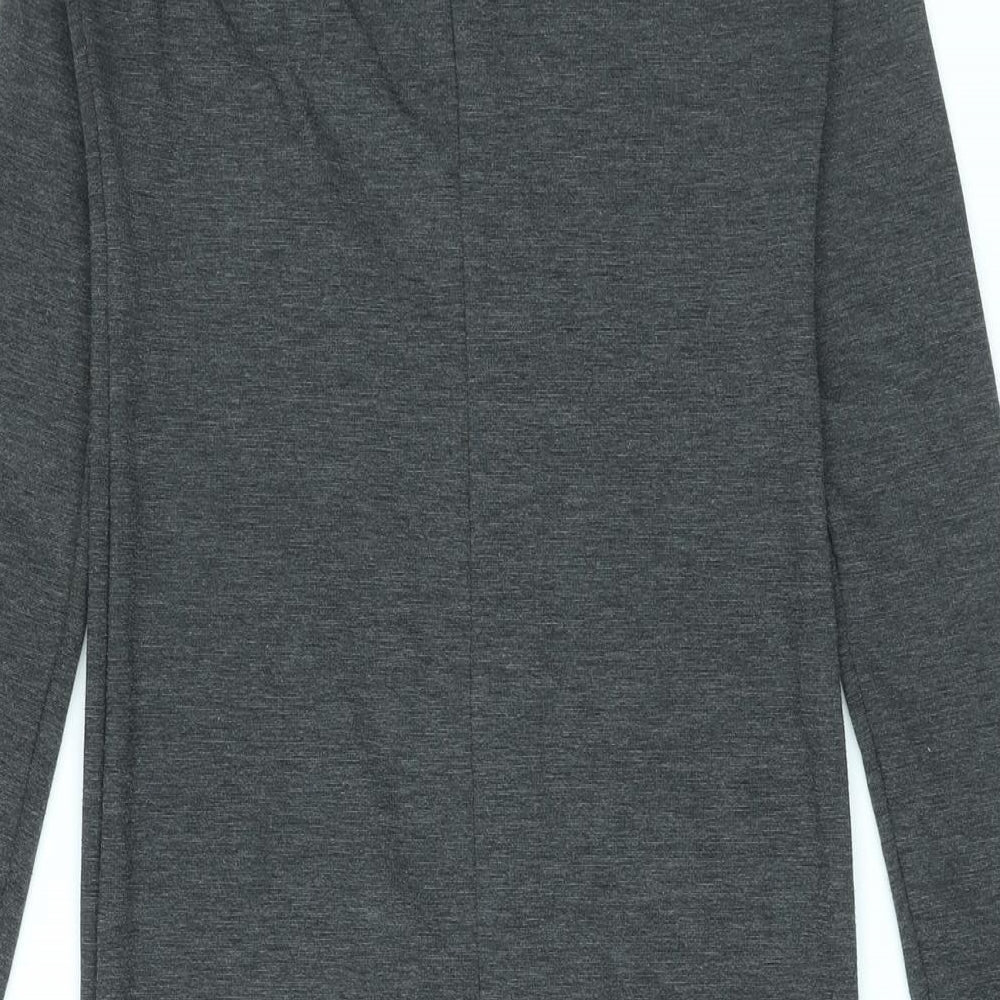 Zara Womens Grey Polyester Bodycon Size L Round Neck Pullover