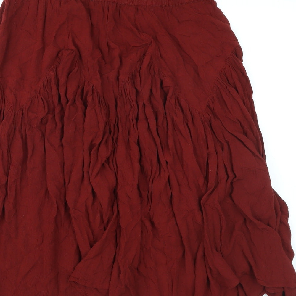 Marks & Spencer Womens Brown Viscose Swing Skirt Size 10