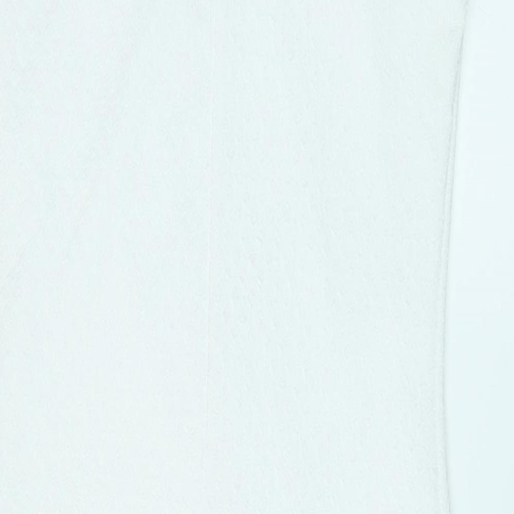 River Island Womens White Polyester Bodycon Size 8 V-Neck Pullover