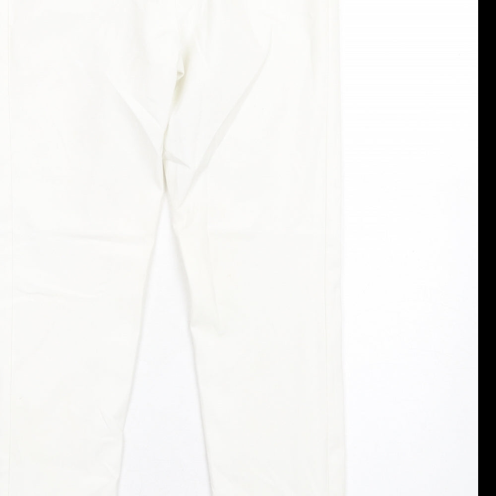 Episode Womens White Polyester Trousers Size 10 L30 in Regular Zip