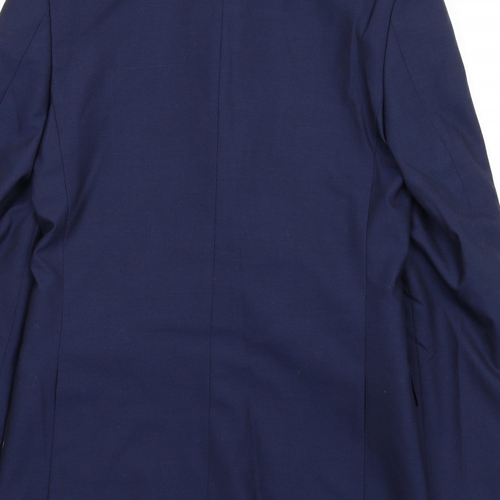 Marks & Spencer Mens Blue Wool Jacket Suit Jacket Size 36 Regular