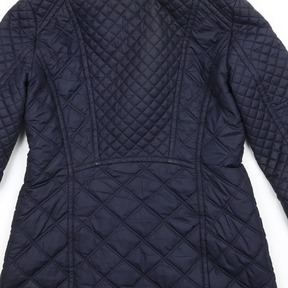 Marc New York Womens Blue Quilted Coat Size S Zip