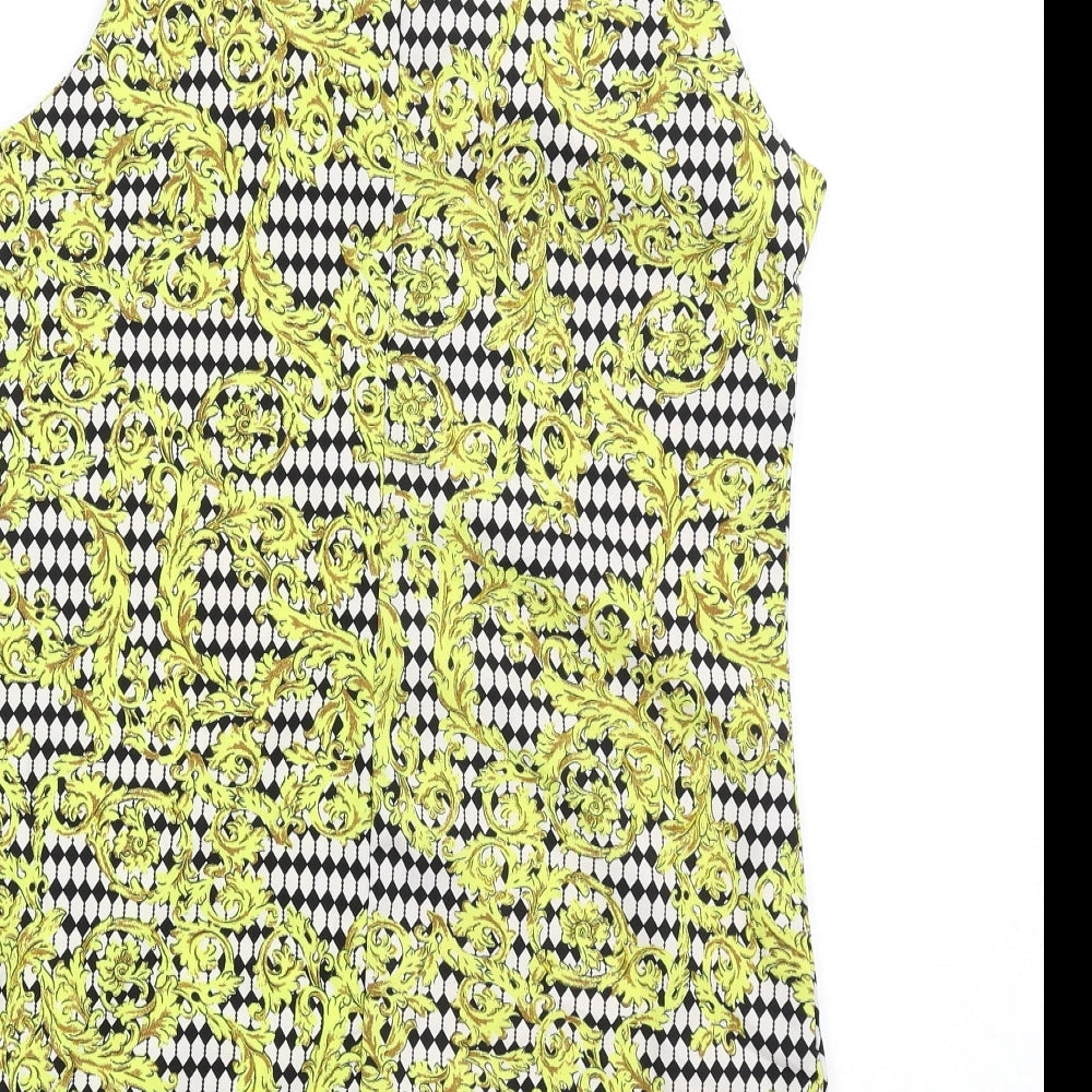 Glamorous Womens Multicoloured Geometric Polyester Mini Size S Round Neck Zip