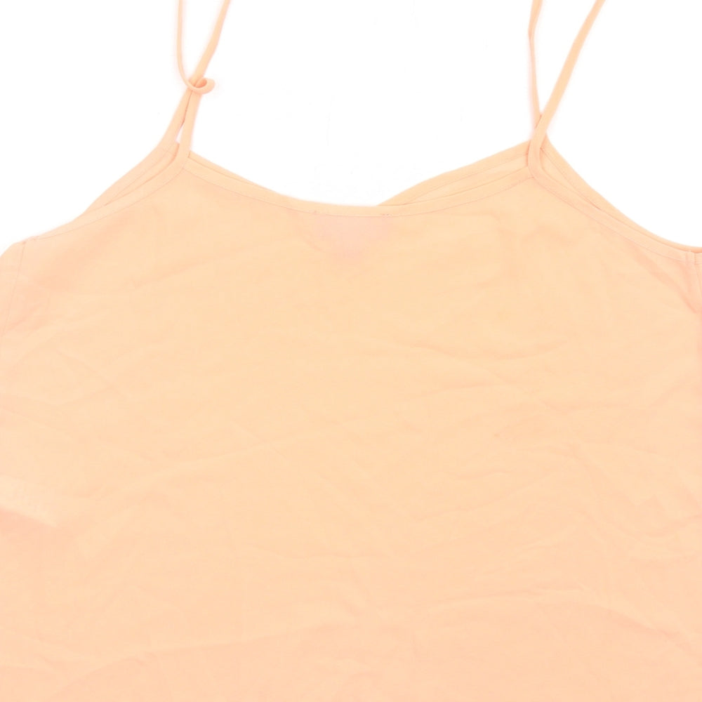 Topshop Womens Orange Polyester Camisole T-Shirt Size 12 V-Neck
