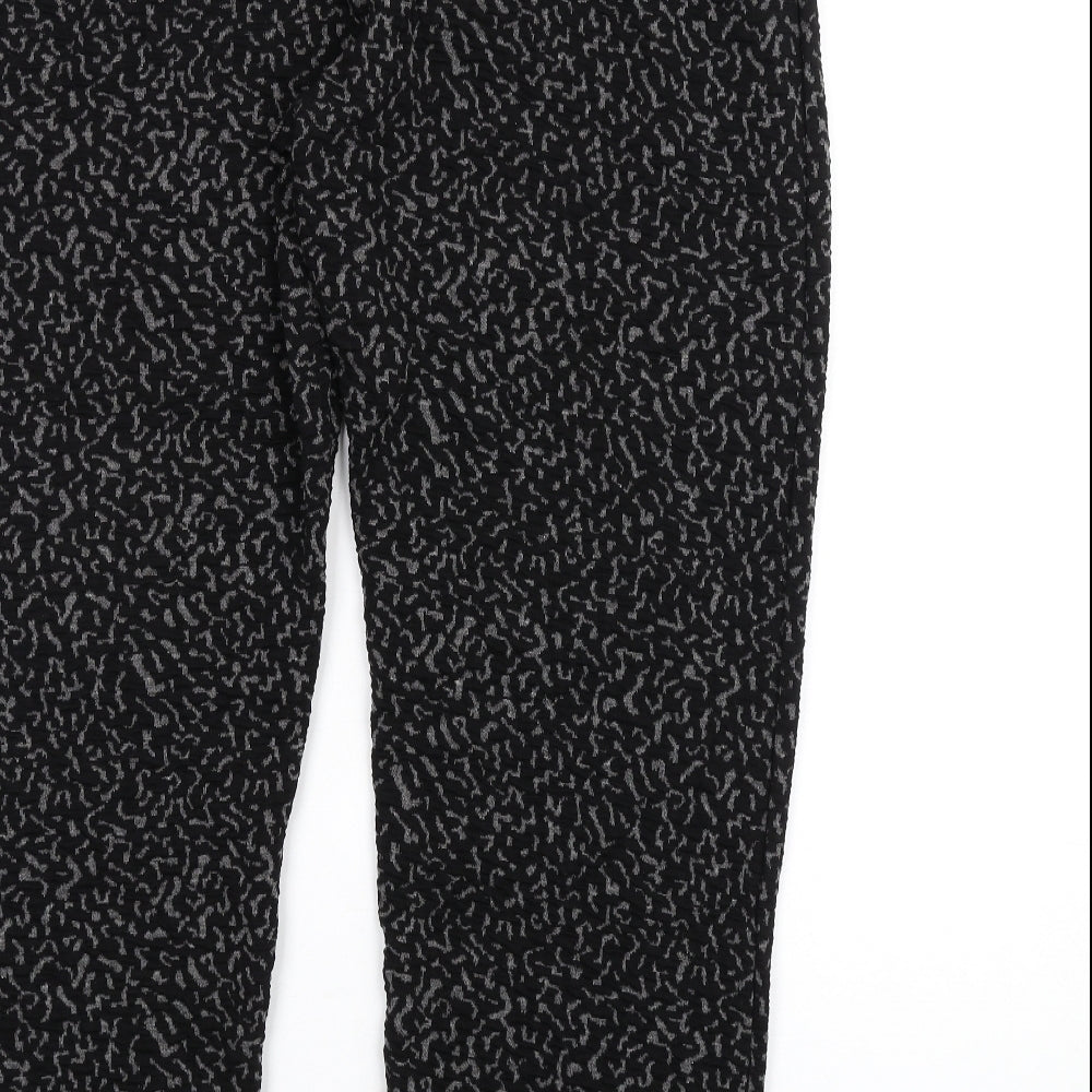 Afibel Womens Black Geometric Acrylic Trousers Size 20 L30 in Regular