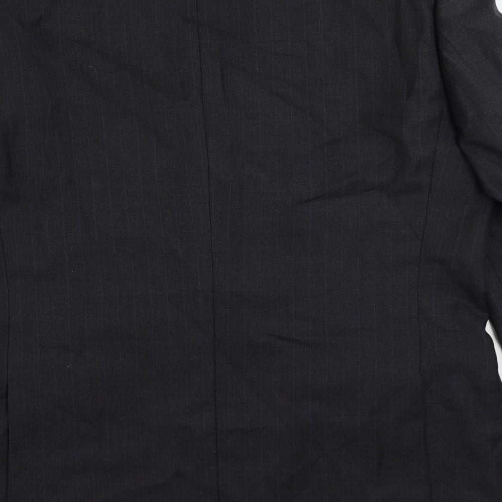 Marks & Spencer Mens Grey Striped Wool Jacket Suit Jacket Size 42 Regular