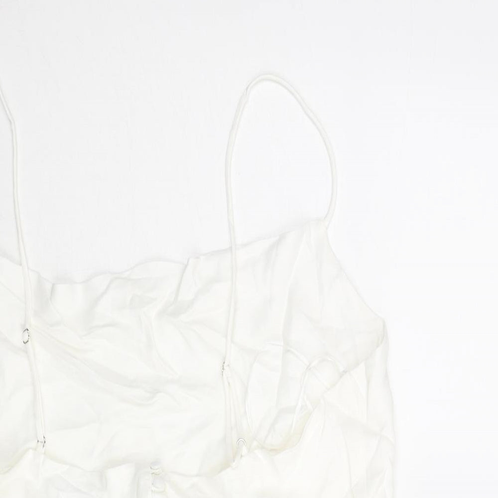 Zara Womens White Modal Camisole Blouse Size 2XL Cowl Neck