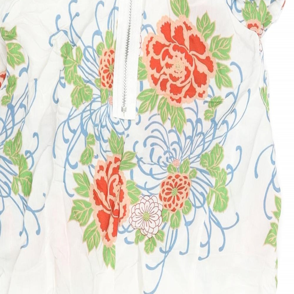 Wallis Womens Multicoloured Floral Viscose Basic Blouse Size S Scoop Neck