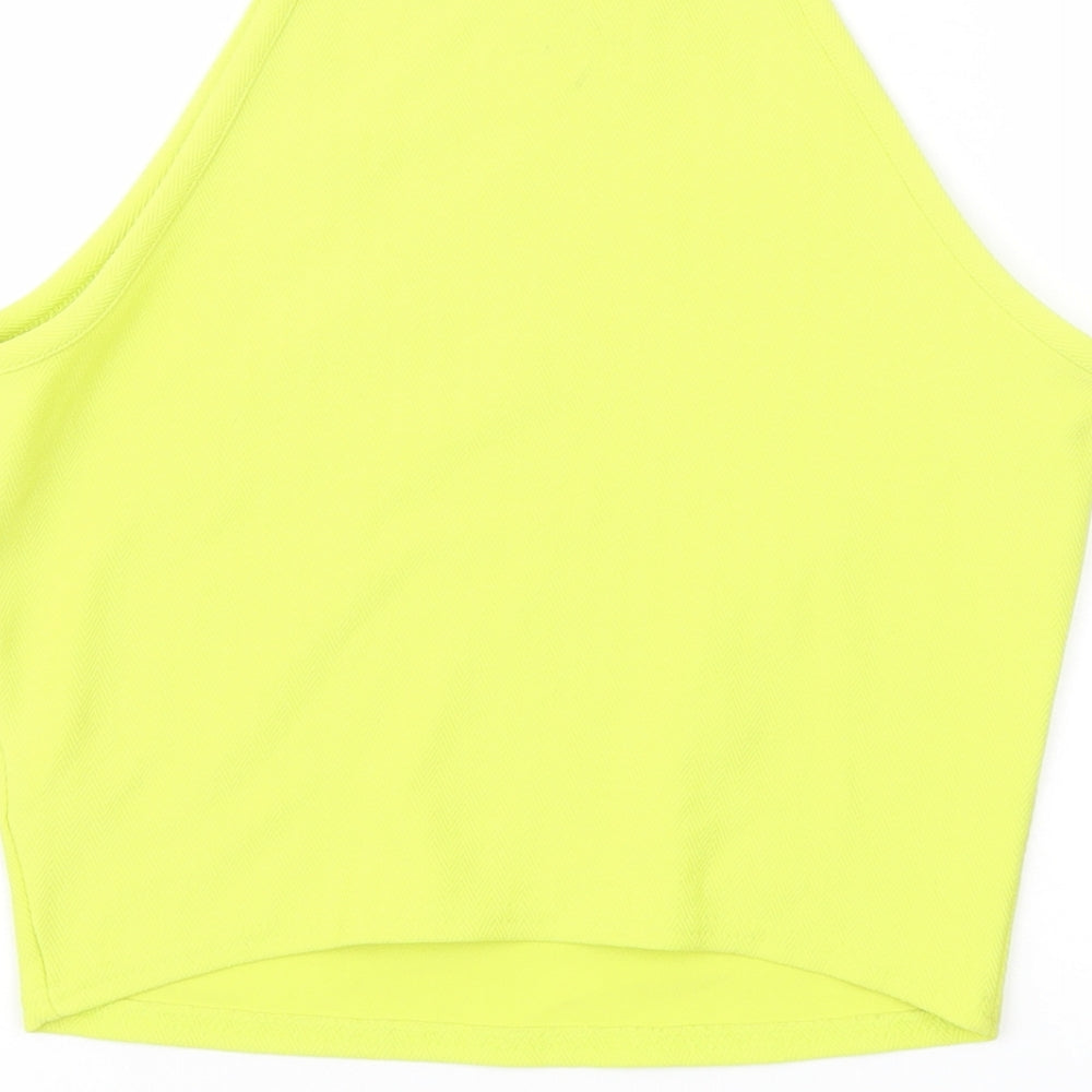 New Look Womens Green Polyester Basic Tank Size 10 Square Neck