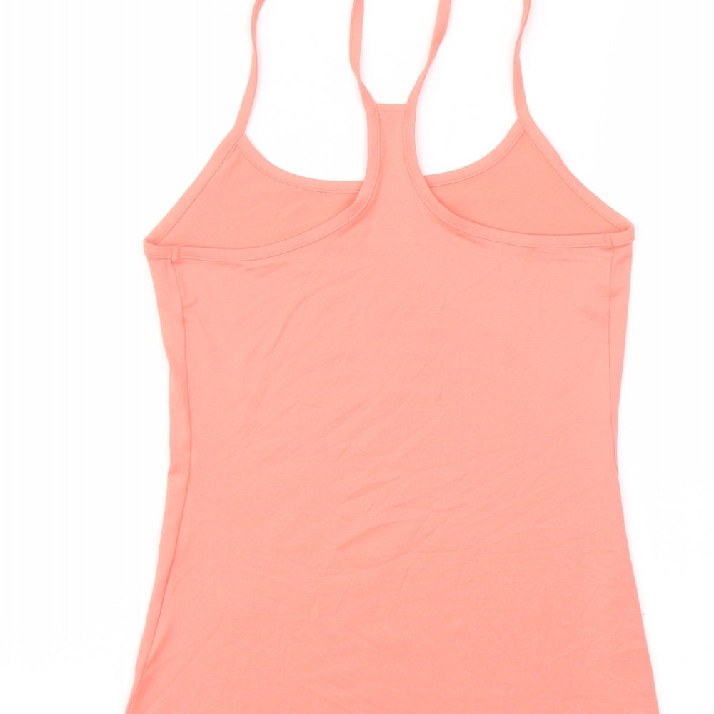 Good Moove Womens Orange Polyester Basic Tank Size 8 Round Neck Pullover