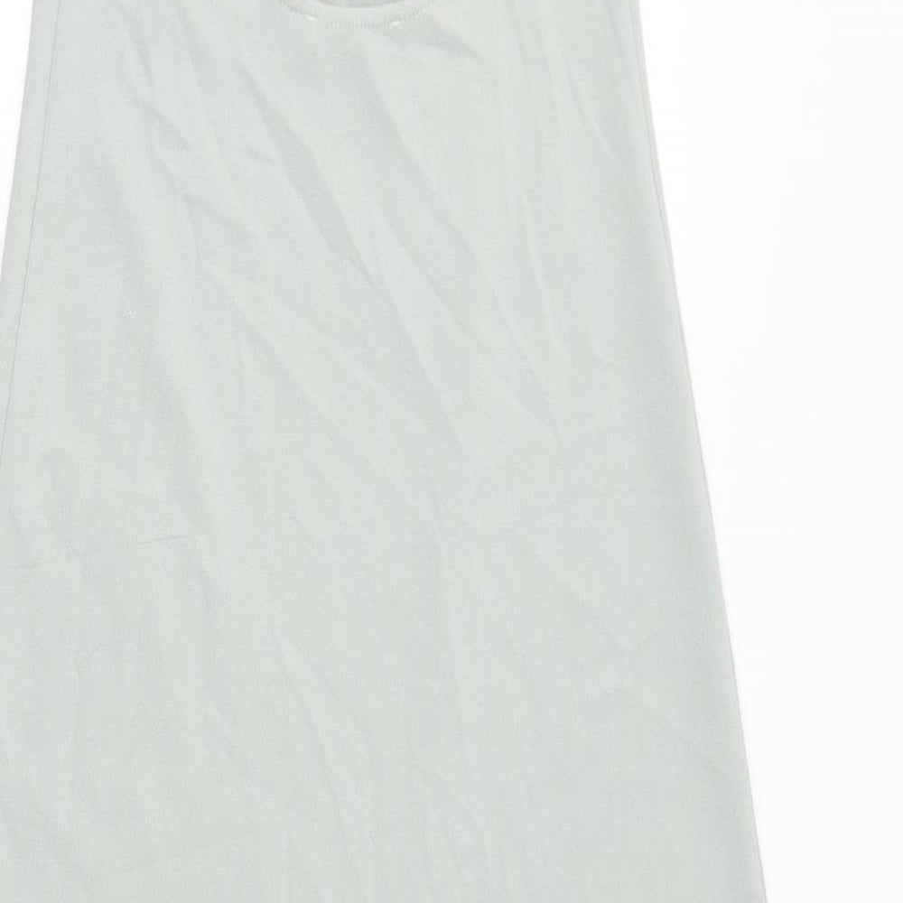 Zara Womens Green Polyester A-Line Size XS Round Neck Pullover