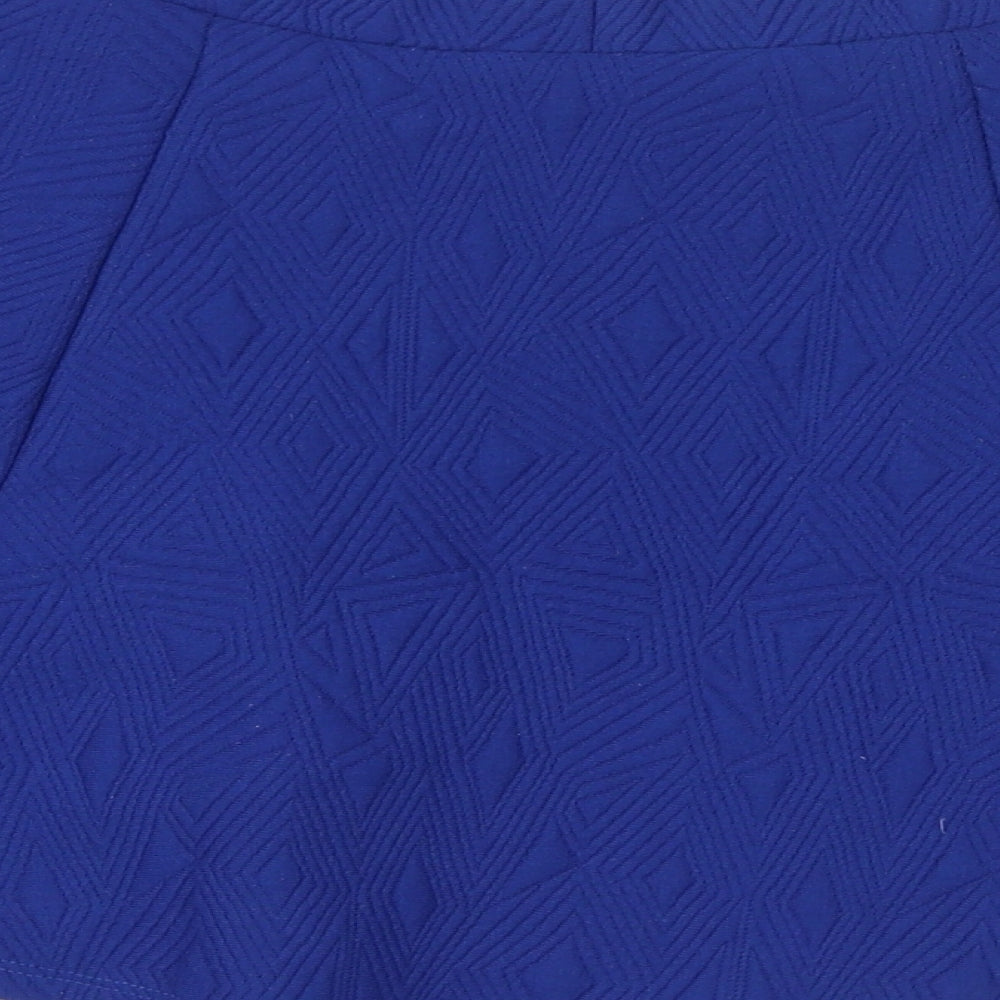 River Island Womens Blue Geometric Polyester Flare Skirt Size 10
