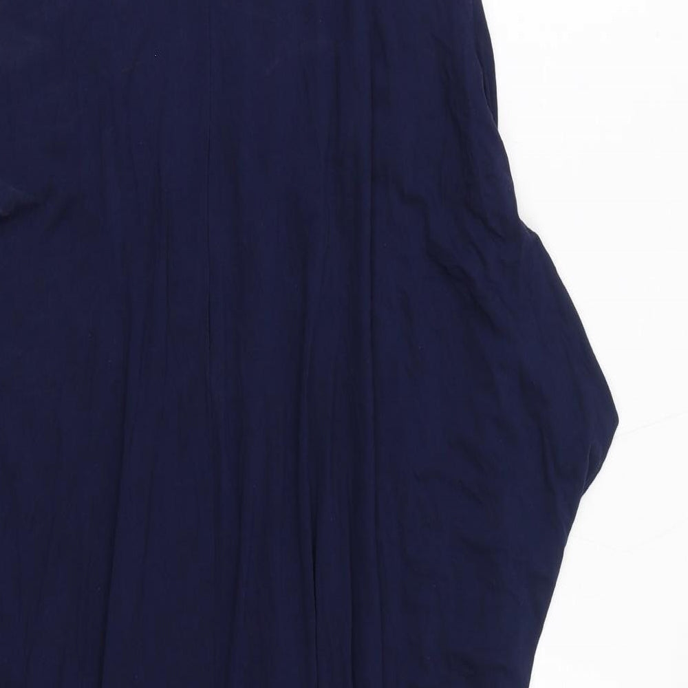 Roman Womens Blue Viscose Bodycon Size 12 V-Neck Pullover