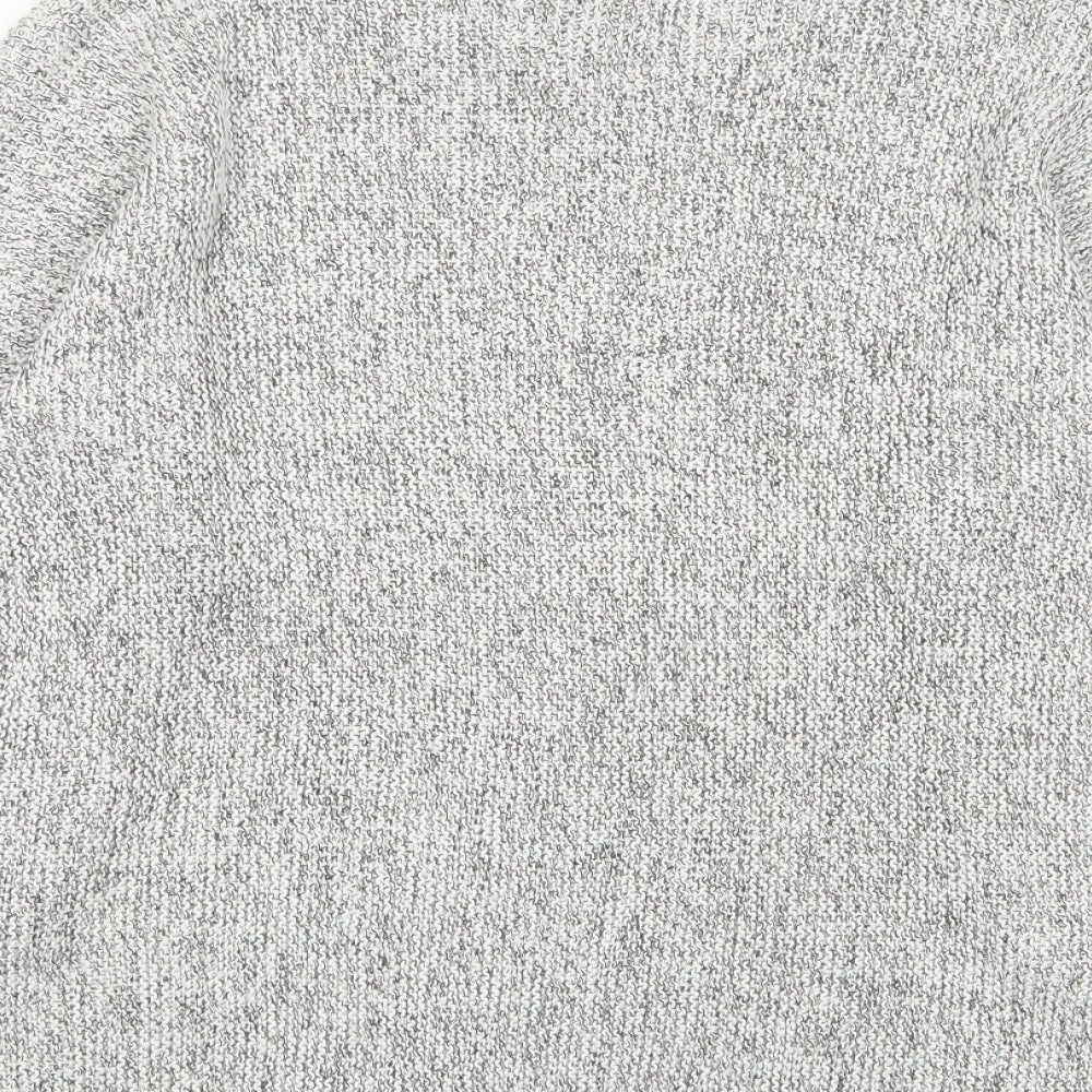 H&M Womens Grey Crew Neck Cotton Pullover Jumper Size XS