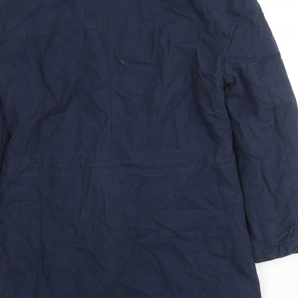 Per Una Womens Blue Parka Coat Size 6 Zip