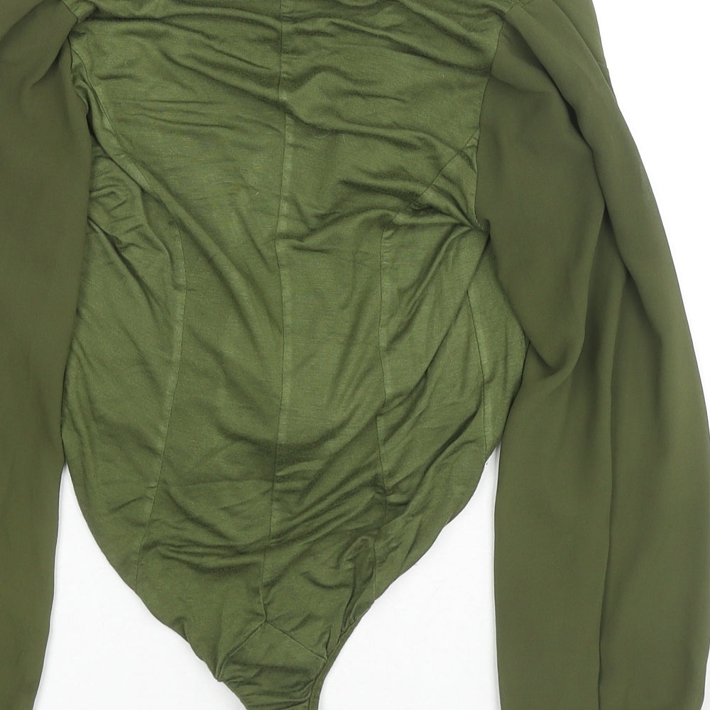 Cherry Coco Womens Green Polyester Bodysuit One-Piece Size S Snap