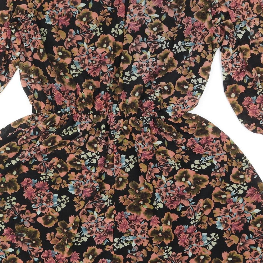 Miss Selfridge Womens Multicoloured Fair Isle Polyester Trapeze & Swing Size 12 Round Neck Button
