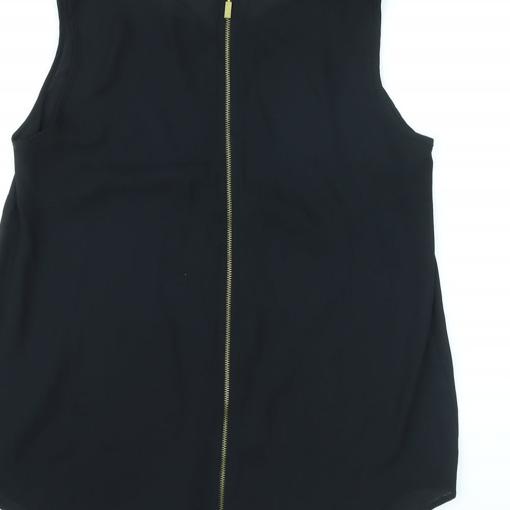 Select Womens Black Polyester Basic T-Shirt Size 12 Round Neck
