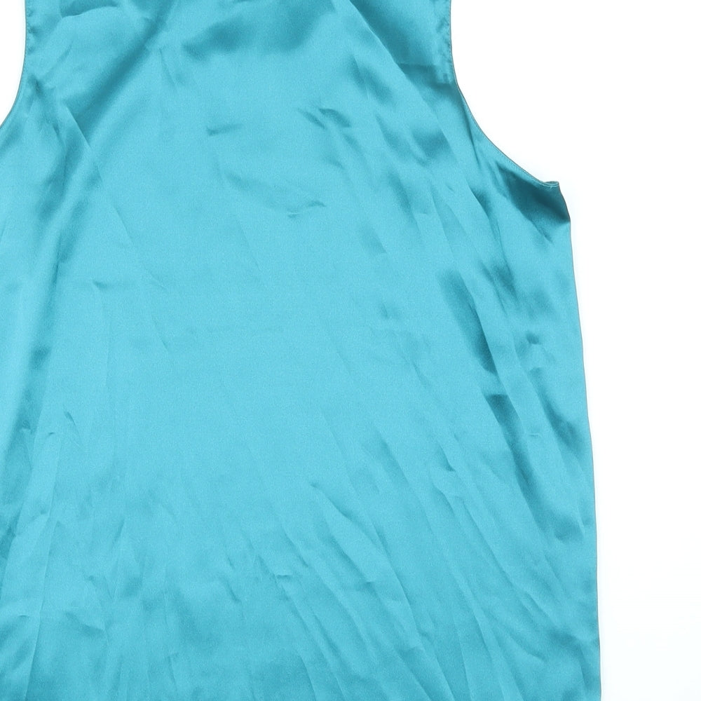 Classics Womens Blue Polyester Basic T-Shirt Size 16 Round Neck