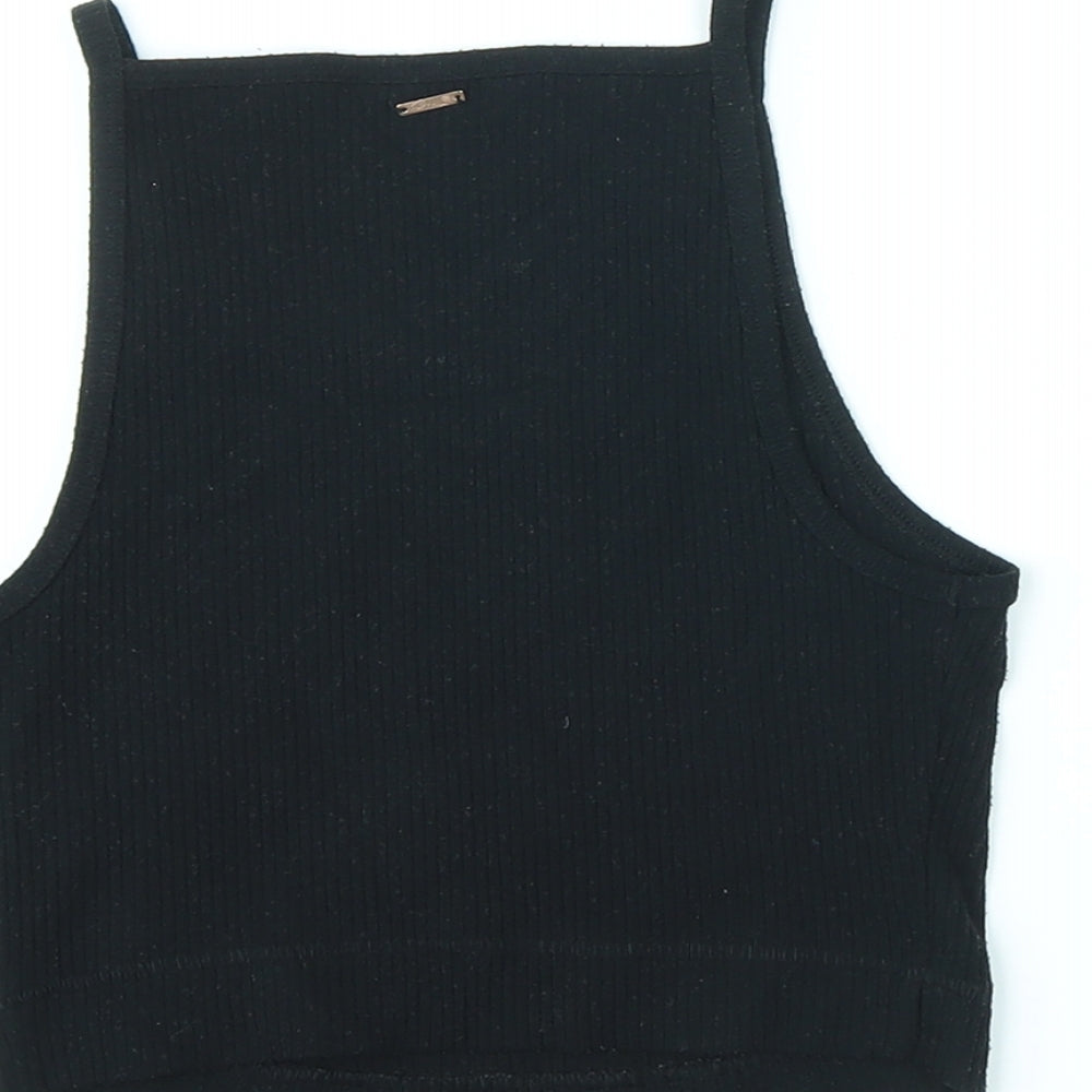 Marks & Spencer Womens Black Polyester Cropped Tank Size S Halter