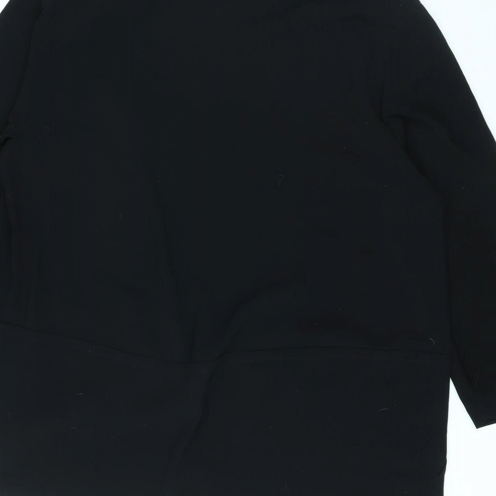 Platinum Womens Black Collared Polyester Cardigan Jumper Size 12