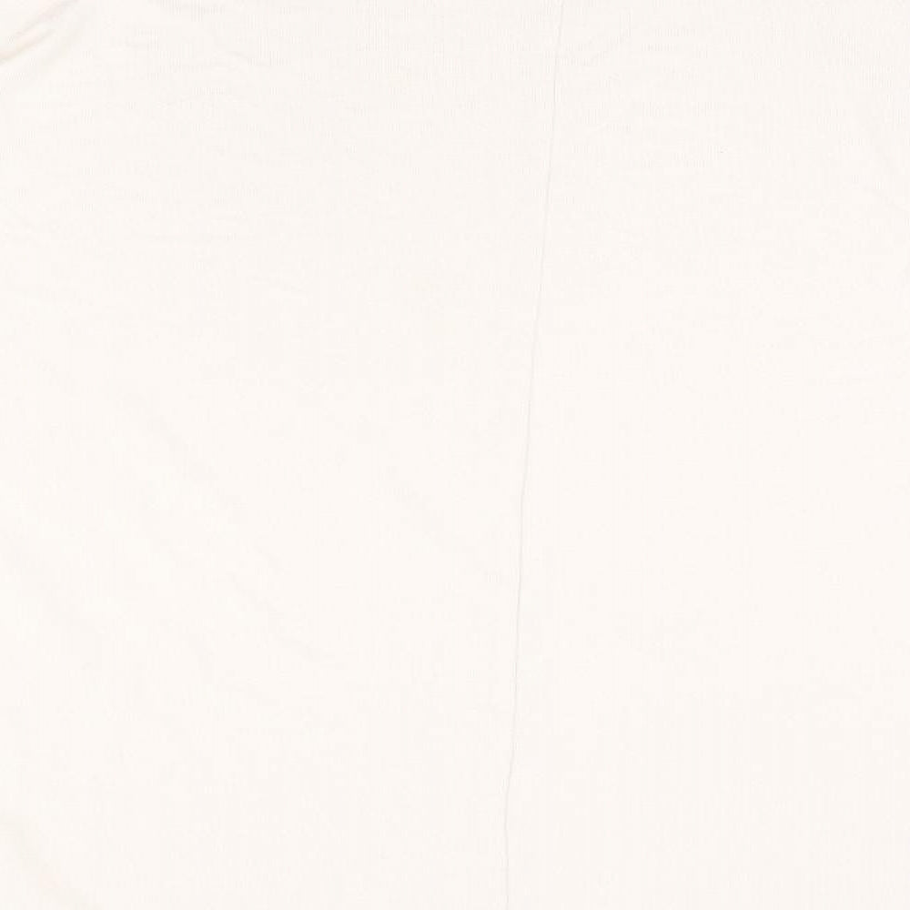New Look Womens Pink Polyester Basic T-Shirt Size L Round Neck