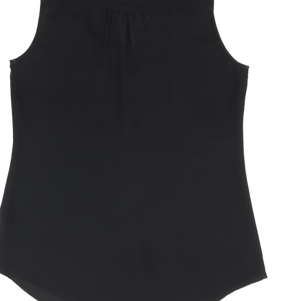 Express Womens Black Polyester Basic T-Shirt Size XS V-Neck