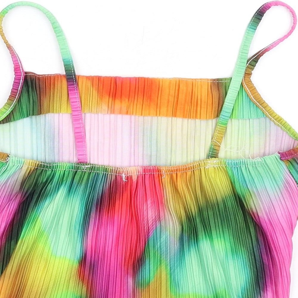 Pink Vanilla Womens Multicoloured Polyester Camisole T-Shirt Size M Square Neck