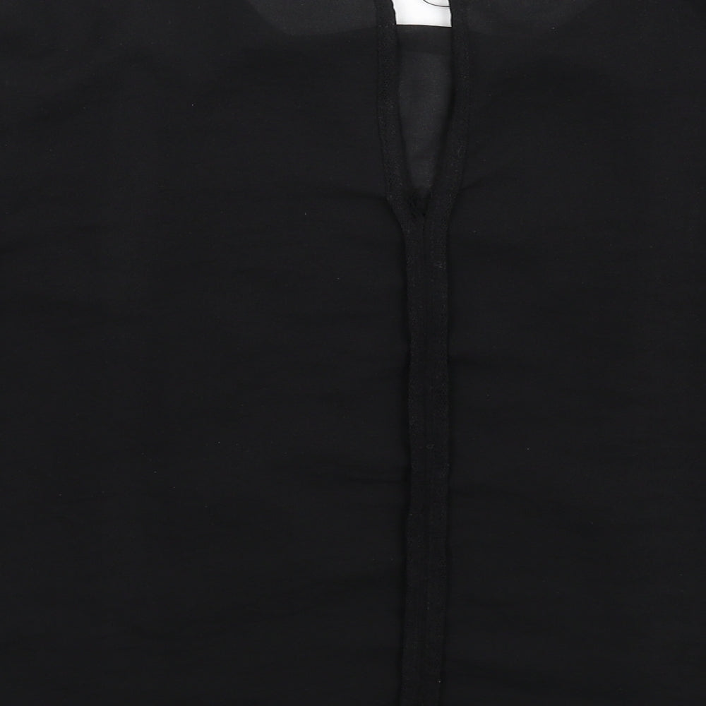 Zara Womens Black Viscose Basic T-Shirt Size S Round Neck