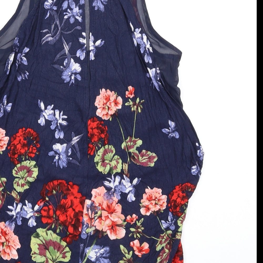 NEXT Womens Multicoloured Floral Viscose Basic Tank Size 6 Scoop Neck