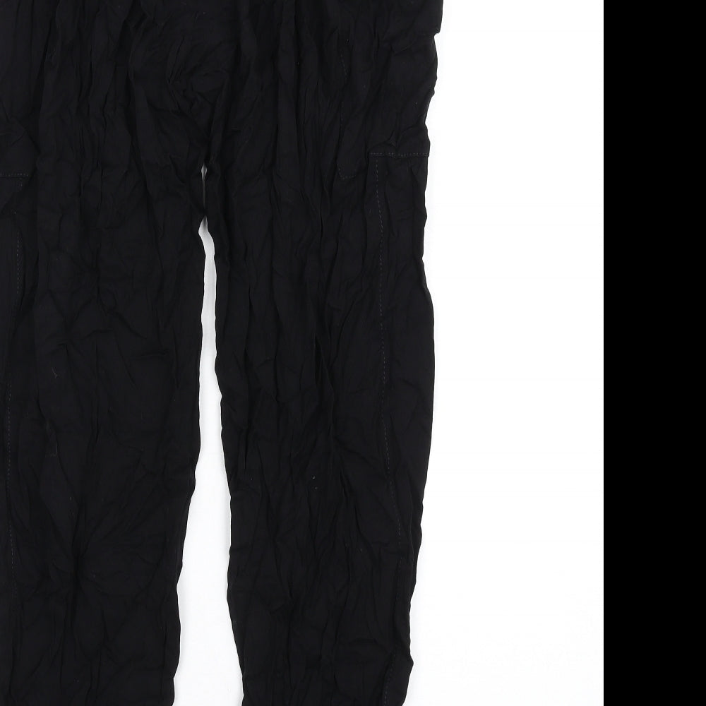 French Connection Womens Black Viscose Trousers Size 6 L29 in Regular Zip