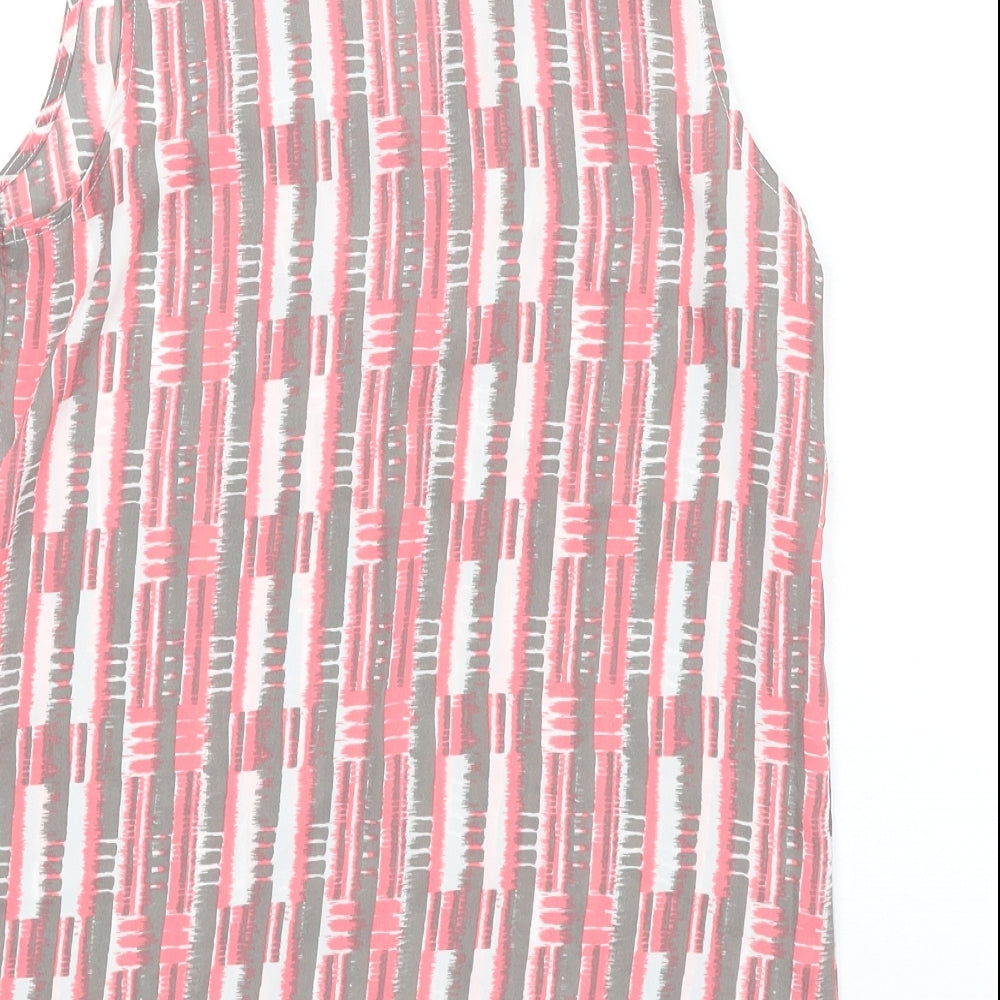NEXT Womens Multicoloured Geometric Polyester Basic Blouse Size 6 V-Neck