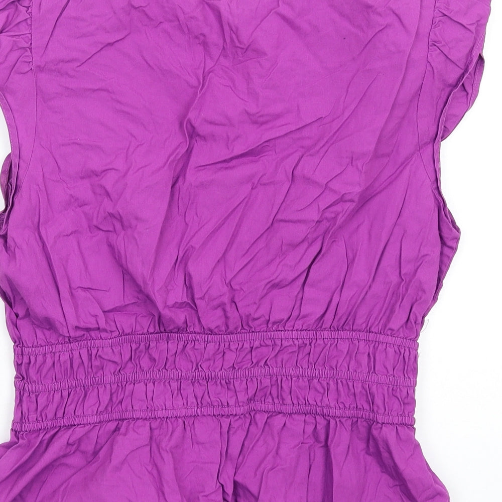 Love&.... Womens Purple Cotton Basic T-Shirt Size 10 Collared