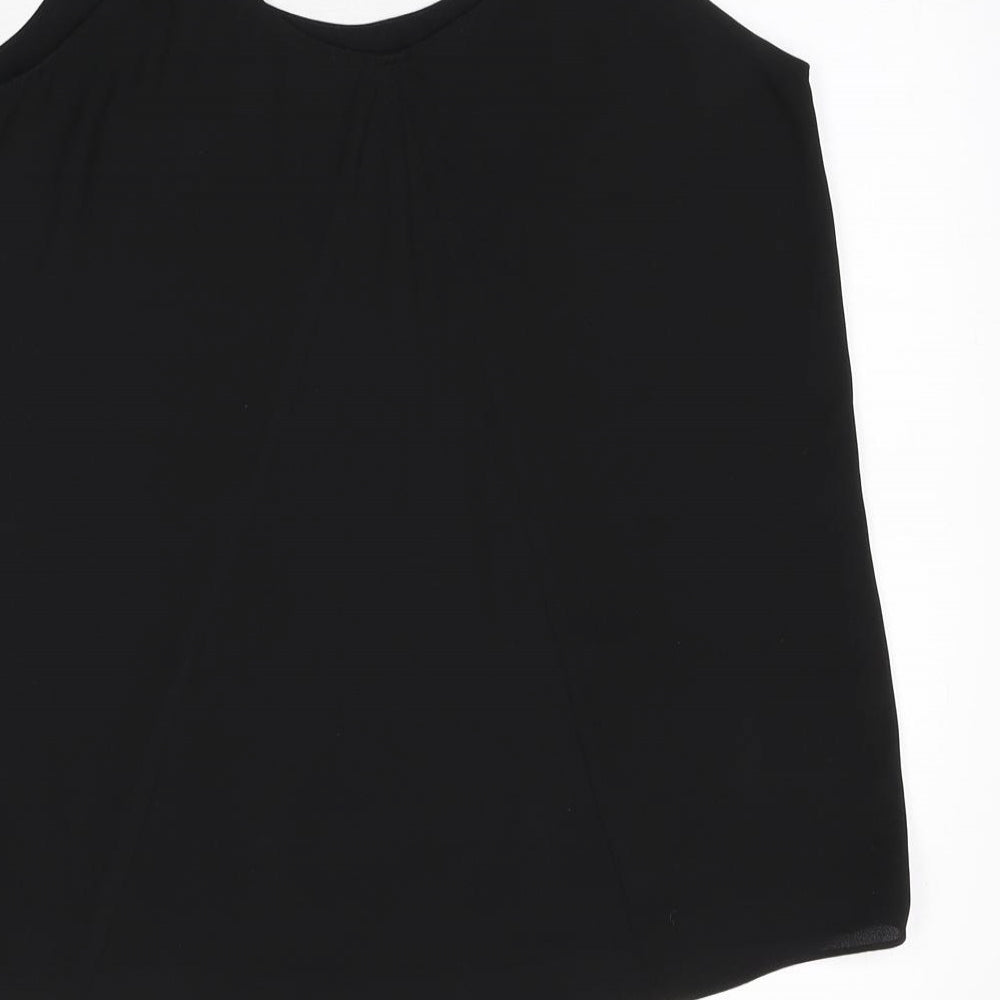 Oasis Womens Black Polyester Camisole Tank Size 8 Scoop Neck