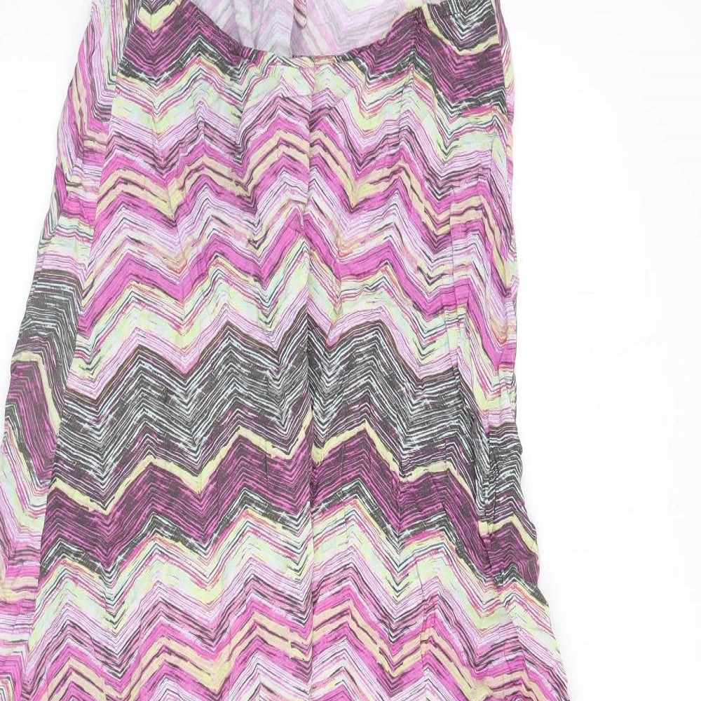 Very Womens Multicoloured Geometric Viscose A-Line Size 12 Halter Tie - Zig Zag Pattern