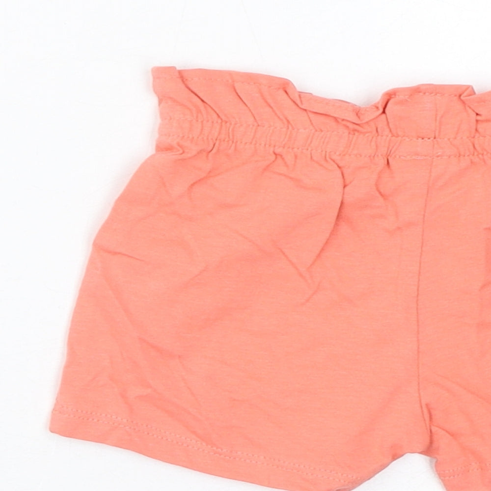 Marks & Spencer Baby Pink Cotton Cropped Trousers Size 6-9 Months Pullover - Shorts