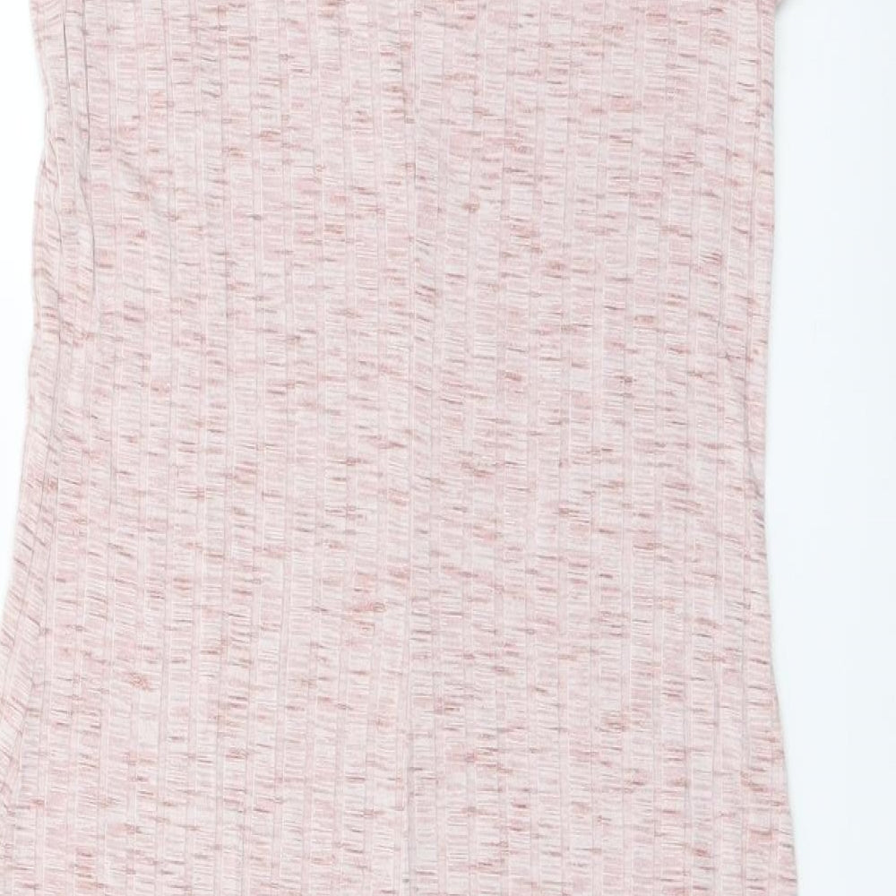 Charlotte Russe Womens Pink Polyester Mini Size XS Mock Neck Pullover