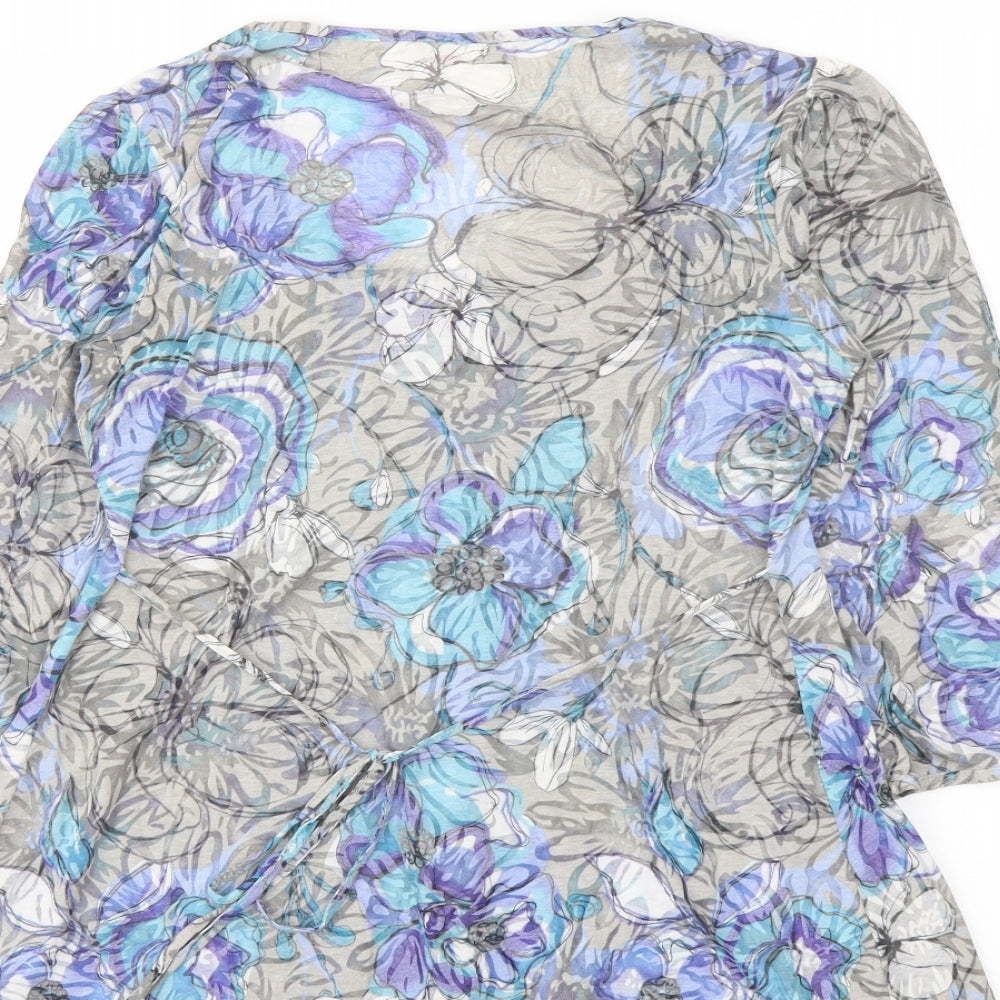 Per Una Womens Multicoloured Floral Polyester Basic Blouse Size 10 Scoop Neck