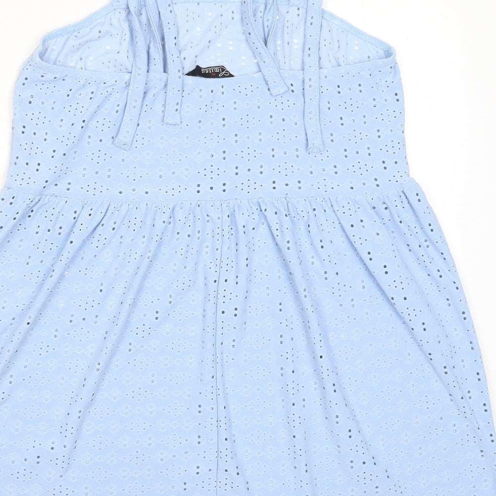 Yours Womens Blue Polyester Tunic Tank Size 16 Square Neck - Embroidered