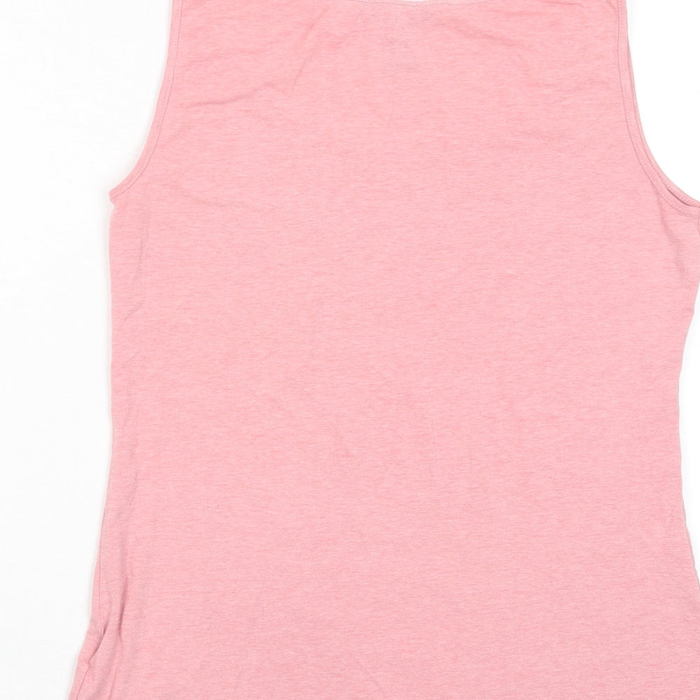 H&M Womens Pink Cotton Basic Tank Size M Scoop Neck
