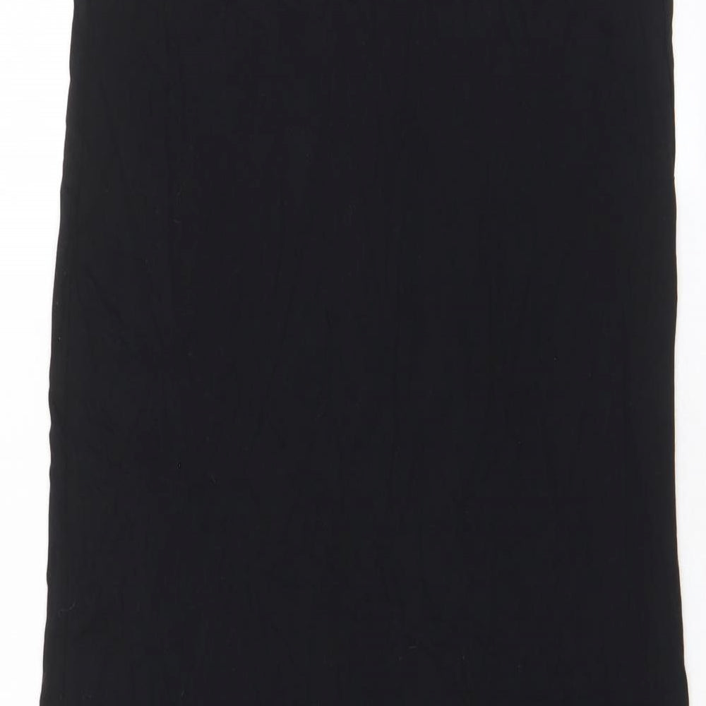 Marks & Spencer Womens Black Viscose Tank Dress Size S Scoop Neck Pullover