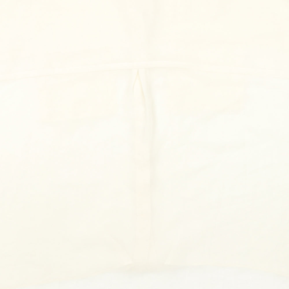 ASOS Womens Ivory Polyester Basic Button-Up Size 6 Round Neck - Sheer