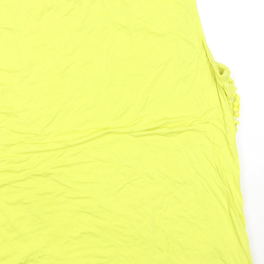 Roman Womens Yellow Viscose Basic Tank Size 20 Round Neck - Lace Detail