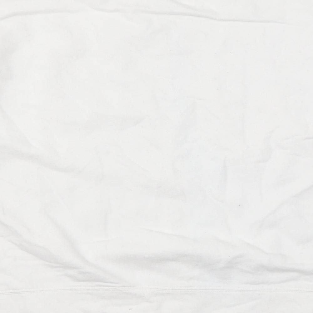 Miss Selfridge Womens White Cotton Pullover Sweatshirt Size L Pullover