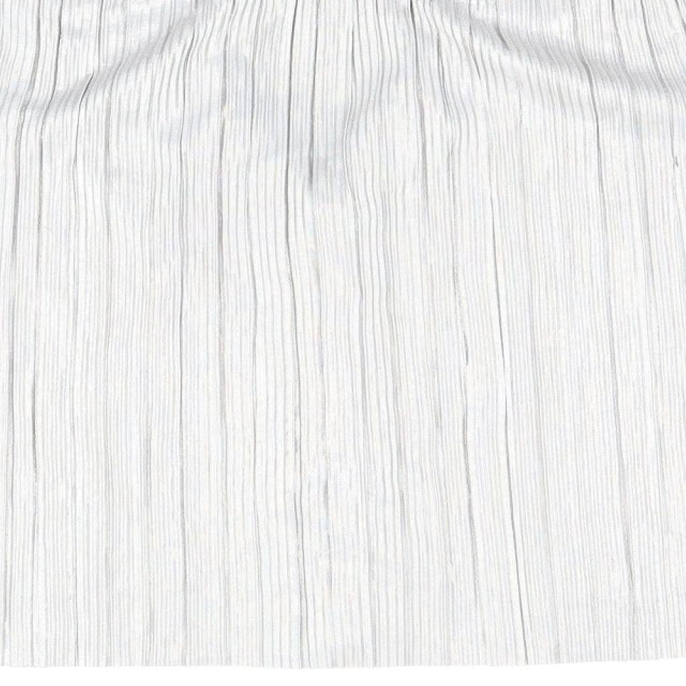 Loungeable Womens Silver Polyester Basic Button-Up Size 12 Collared