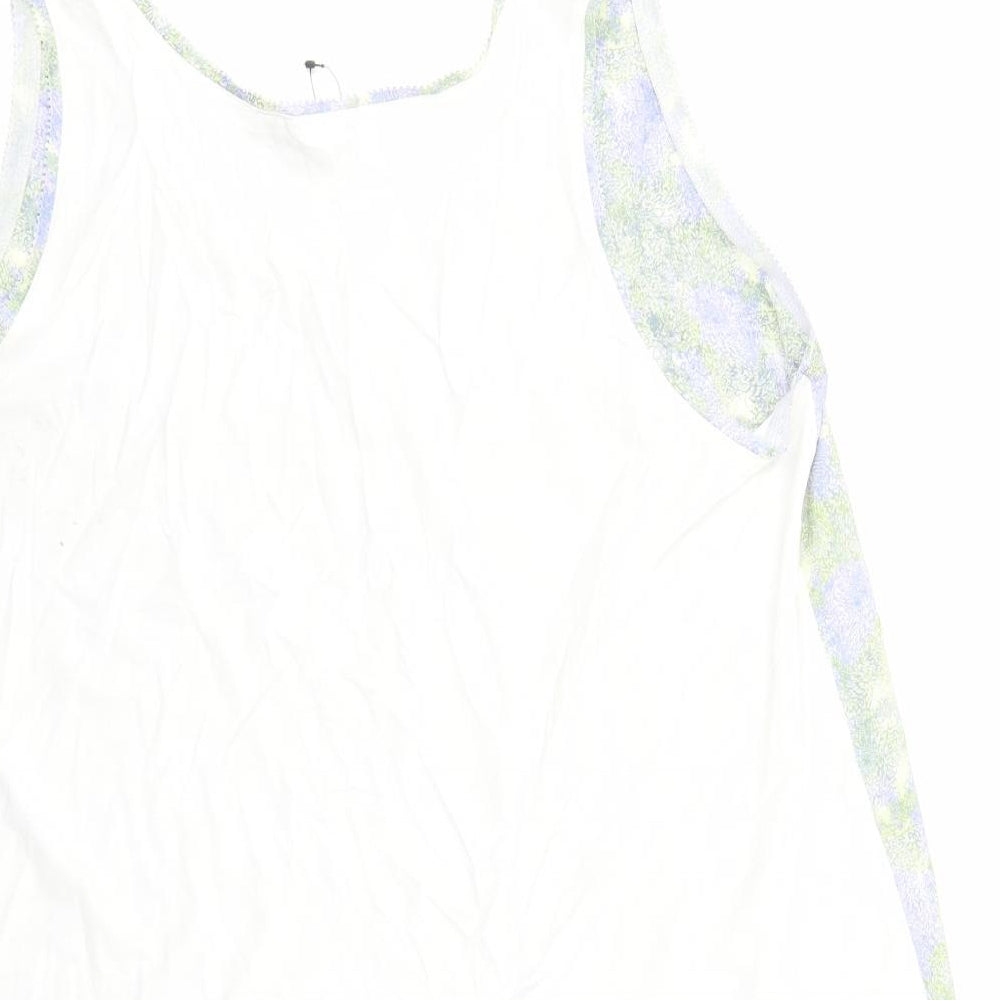 Marks & Spencer Womens Multicoloured Geometric Polyester Basic Tank Size 16 Round Neck