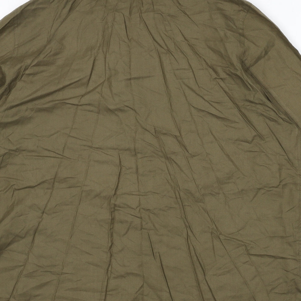 TIGI Womens Green Viscose Basic Button-Up Size 14 Collared - Size 14-16