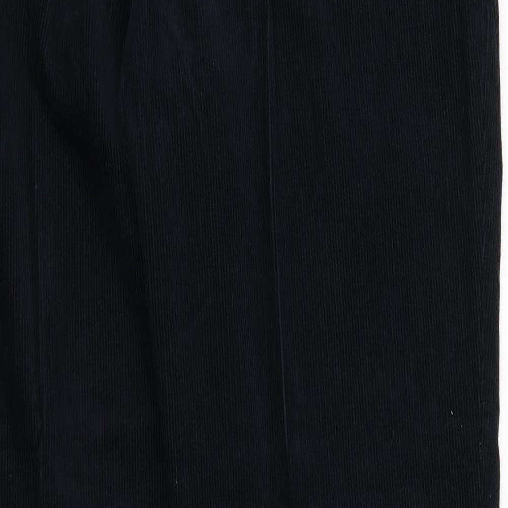 Marks and Spencer Womens Blue Cotton Trousers Size 36 L31 in Regular Zip